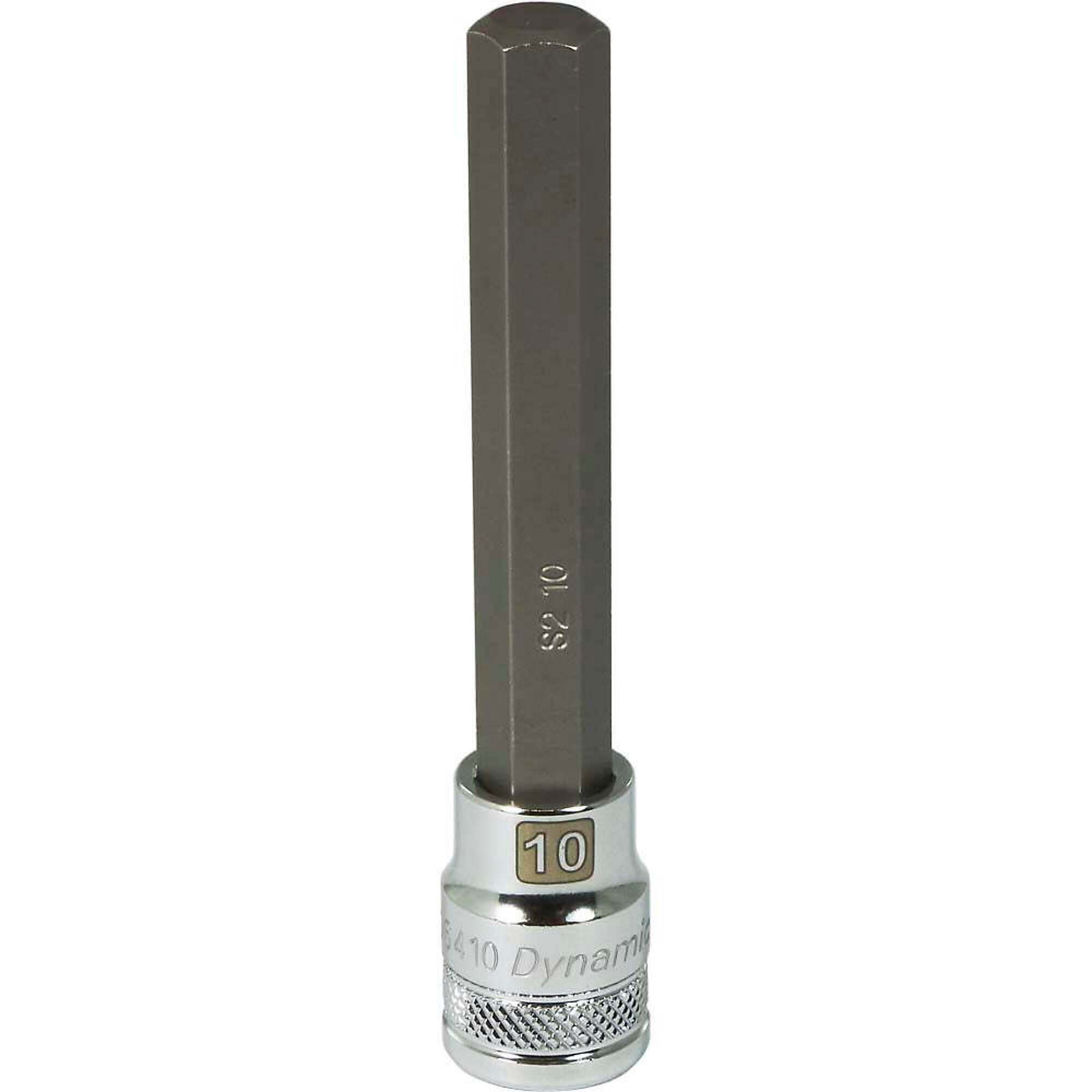 Dynamic Tools 3/8" Drive Metric Hex Head, 10mm Long Bit, Chrome Finish Socket
